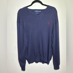 Ralph Lauren Men's V-Neck Sweater in Navy